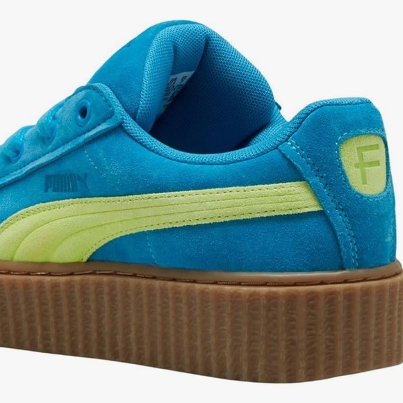 Fendy Puma Creeper Phatty By Rhianna NWOT Women’s Size 6 Blue Neon Green - Picture 3 of 13